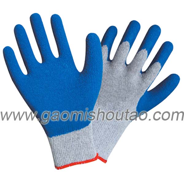 大拇指全浸乳膠涂層手套(圖1) 藍(lán)色拇指全浸乳膠涂層手套