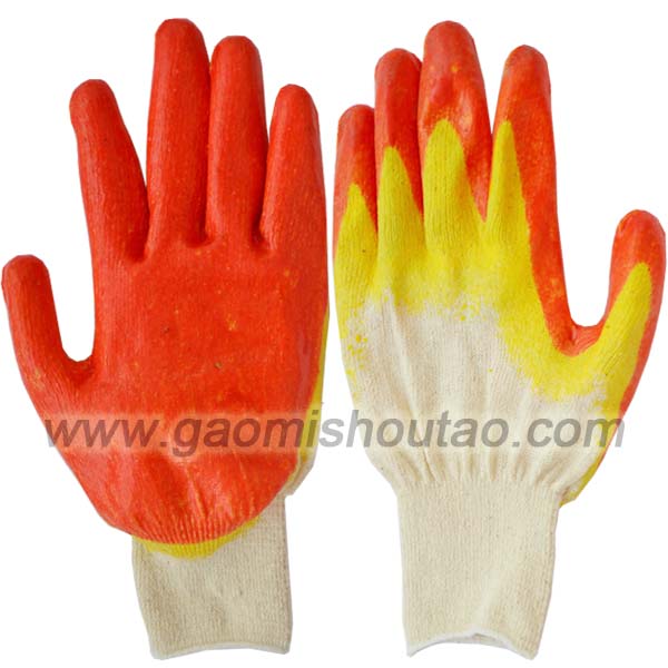 十針棉紗雙色乳膠手套 雙浸膠(圖1) 乳膠雙色手套 雙浸膠