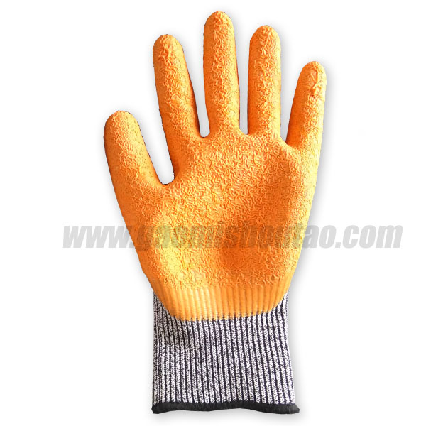 乳膠防切割手套5級(jí)，涂掌皺紋/褶皺處理(圖1)