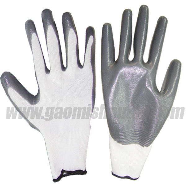 13針白紗灰丁腈手套(圖1) 13針白紗灰丁腈手套